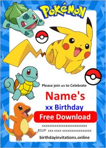 Pokemon Birthday Invitations – Birthday Invitations