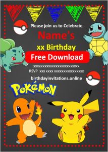 FREE Pokemon Birthday Invitation Template | Edit Online