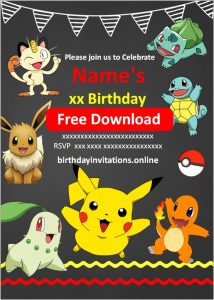 FREE Pokemon birthday Invitations - Pokemon Birthday Invitation 8 214x300 