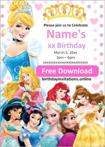 [FREE] DISNEY PRINCESS birthday Invitations | Template | online