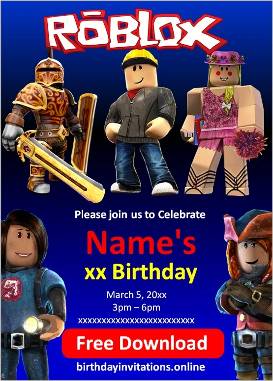 Roblox Birthday Invitation Templates Templates 1 Resu - vrogue.co