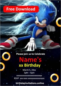 FREE Sonic Birthday Invitation Template | Edit Online
