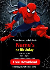 Spiderman Invitations Birthday Invitations