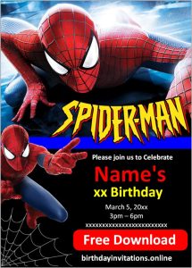 Spiderman Invitations Birthday Invitations