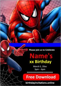 Spiderman Invitations Birthday Invitations