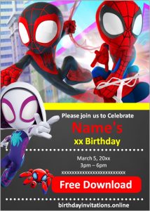 Spidey and his amazing friends Birthday Invitations Birthday Invitations