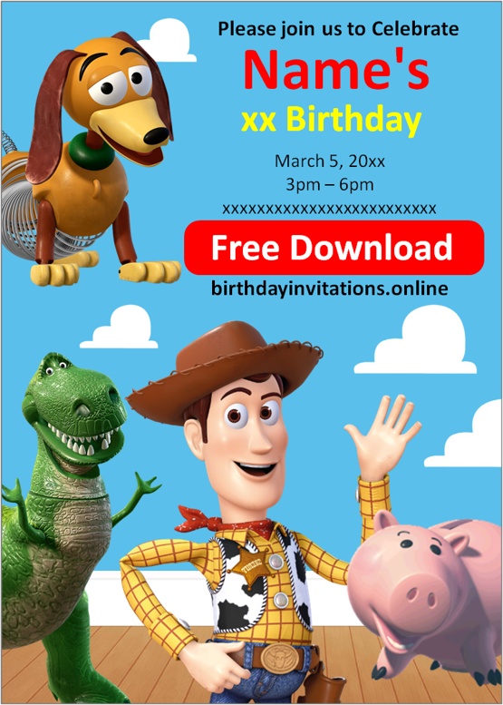 toy story invitation template