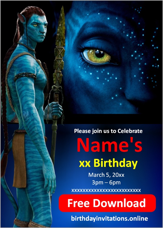 Avatar Birthday Invitations