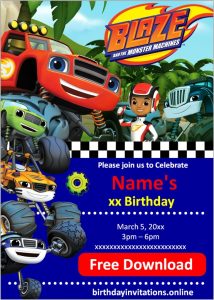 FREE Blaze Birthday Invitation Template | Edit Online