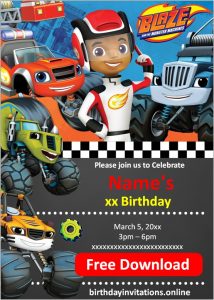 FREE Blaze Birthday Invitation Template | Edit Online