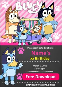 Bluey Birthday Invitations Birthday Invitations