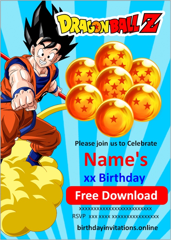 Dragon Ball Super Hero Birthday Invitation