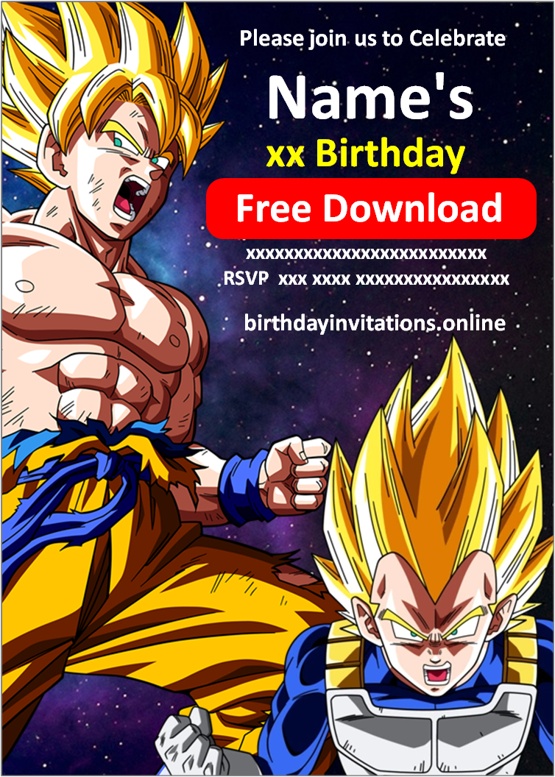 Dragon Ball Birthday Invitation