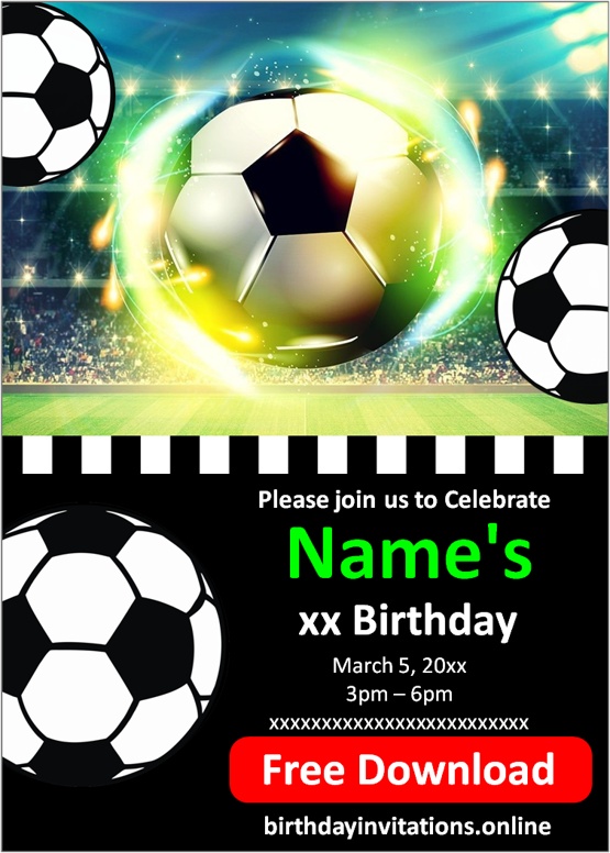 Soccer Party Invitations