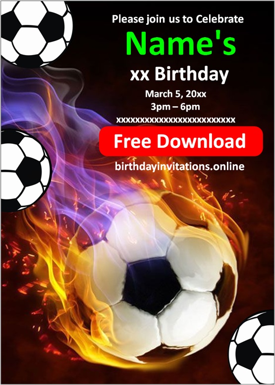 soccer party invitation template