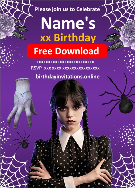 Wednesday Invitation Birthday Invitations
