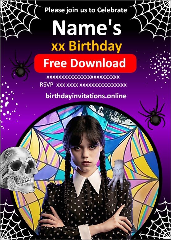 Wednesday Addams Invitations Template