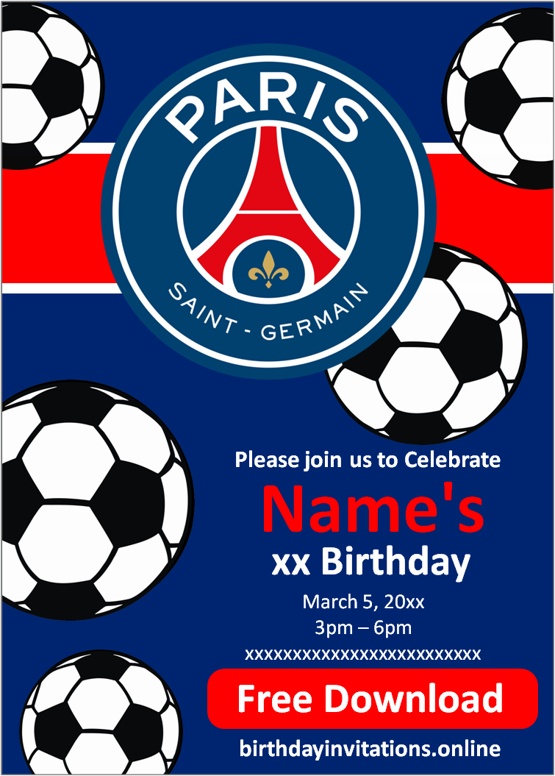 Psg birthday invitation