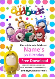 Oddbods Invitations Birthday Invitations