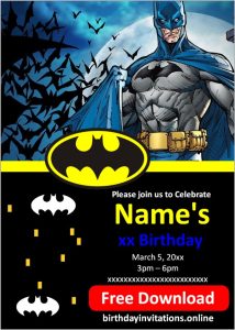 Batman Invitations Birthday Invitations