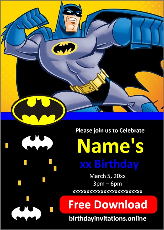 Superhero Birthday Invitation Templates