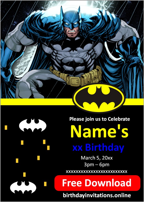 digital batman invitations