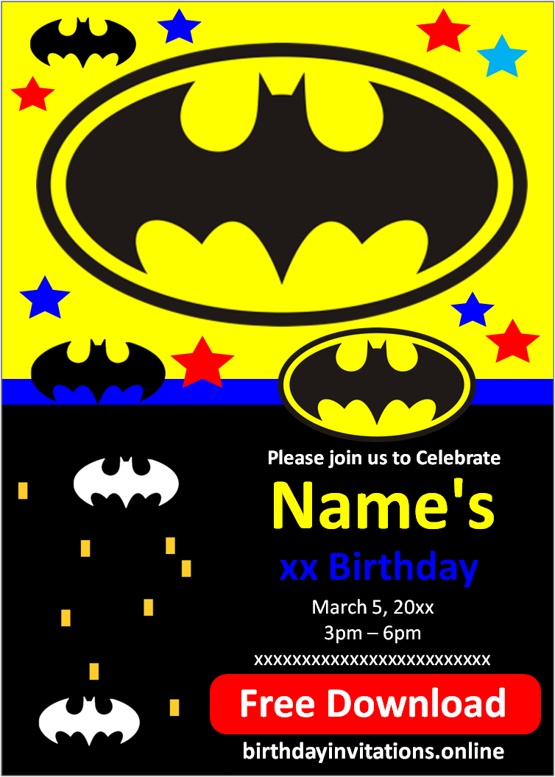 Batman Invitations