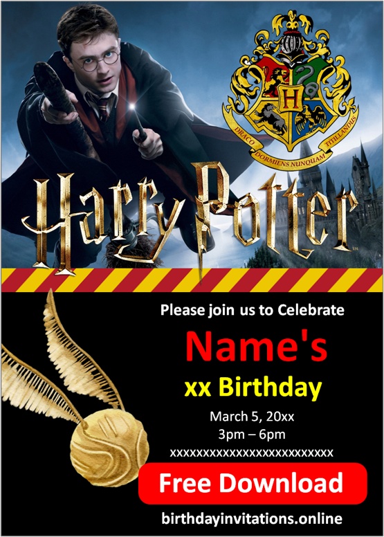 Harry Potter Birthday Invitations