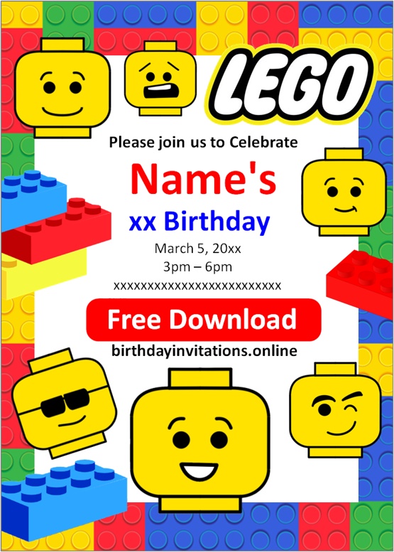 FREE Lego Birthday Invitation Template Edit Online FREE Lego Birthday Invitation Template Edit Online