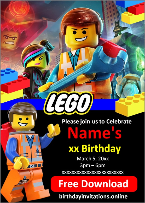 lego invitation printable free