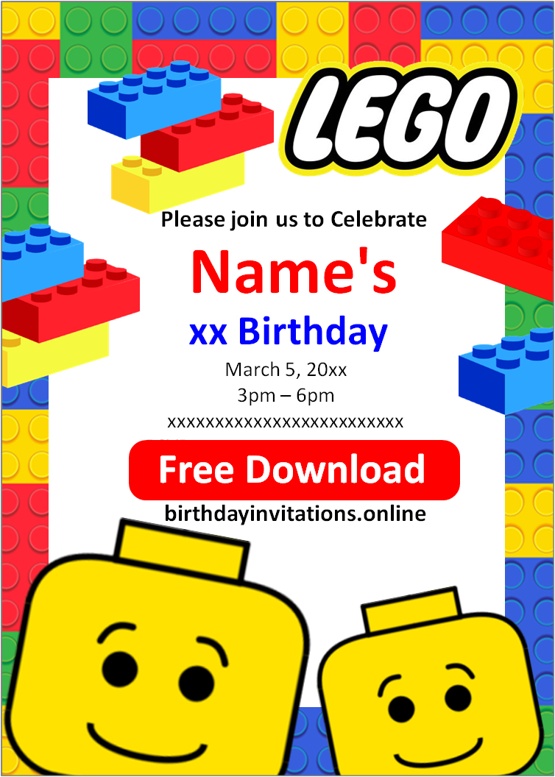 Lego Party Invitations