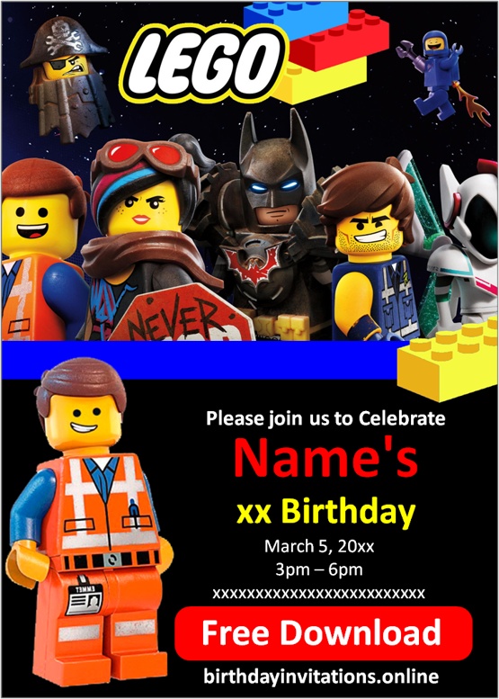 lego birthday invitations free printable