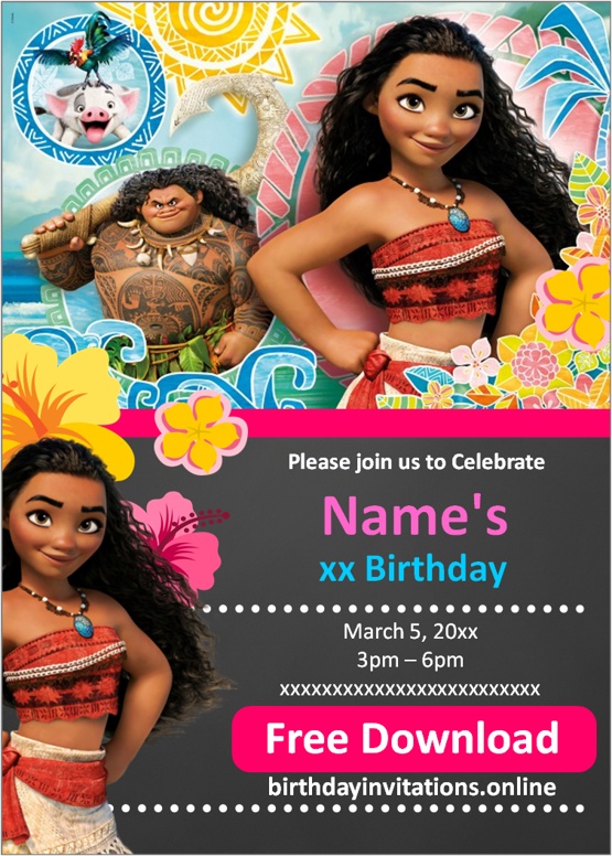 Moana Invitations Birthday Invitations