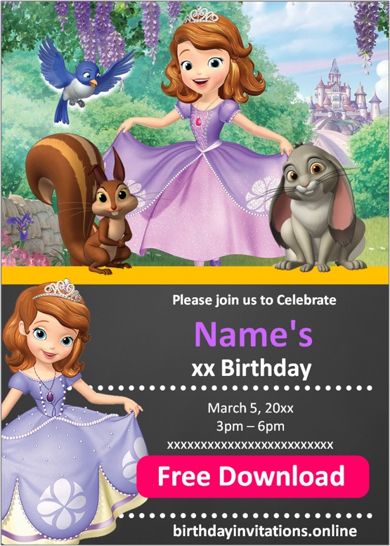 Sofia the First Invitations