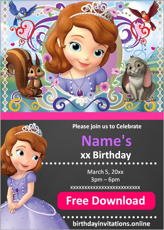 Sofia the First Invitation