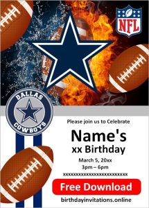 Dallas Cowboys Invitations Birthday Invitations