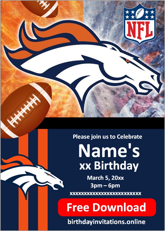 Broncos Invitations