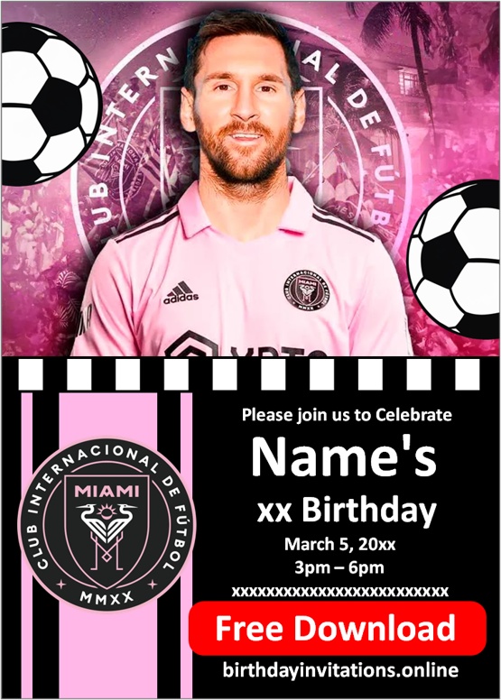 Messi Inter Miami Invitations