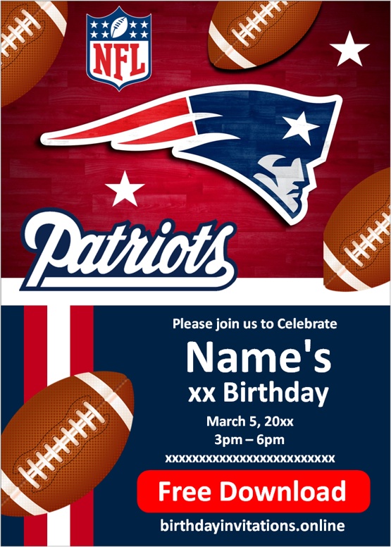 New England Patriots Invitation