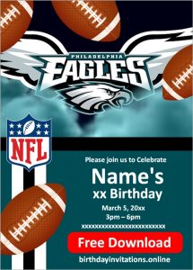 Philadelphia Eagles Invitations Birthday Invitations