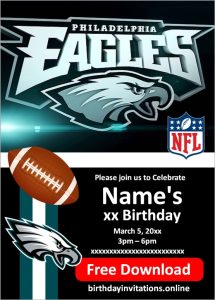 Philadelphia Eagles Invitations Birthday Invitations
