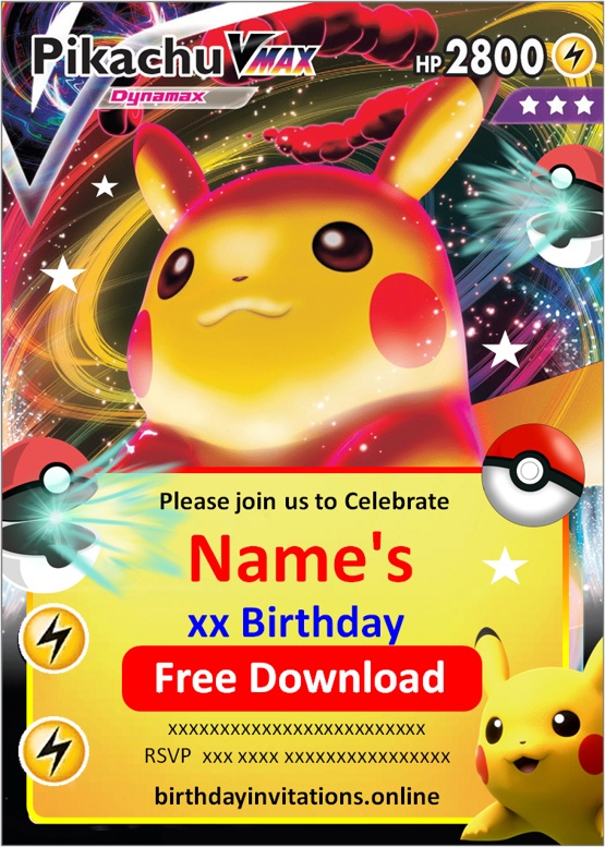 Pokemon Birthday Invitations