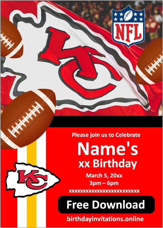 kansas city chiefs invitation free template