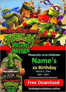Ninja Turtles Birthday Invitations Birthday Invitations