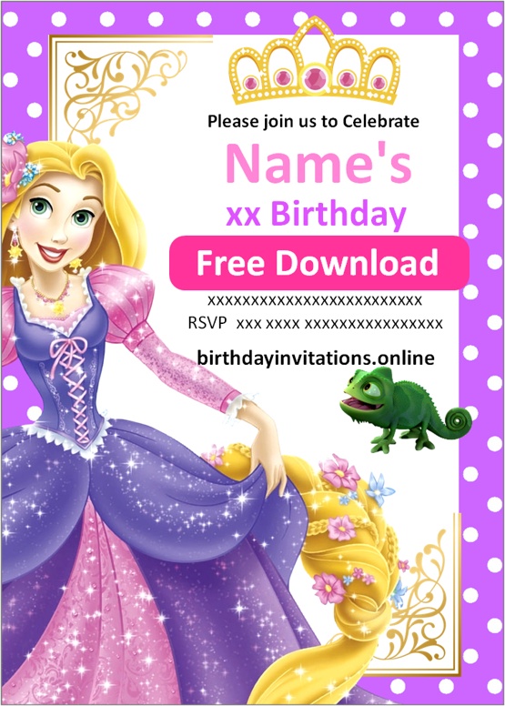 rapunzel digital invitation