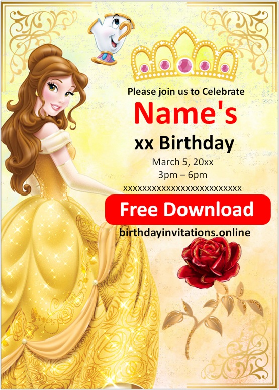 Belle Birthday Invitations